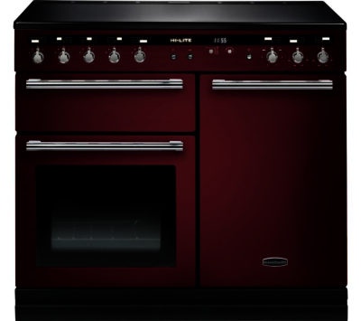 RANGEMASTER  Hi-LITE 100 Electric Induction Range Cooker - Cranberry & Chrome